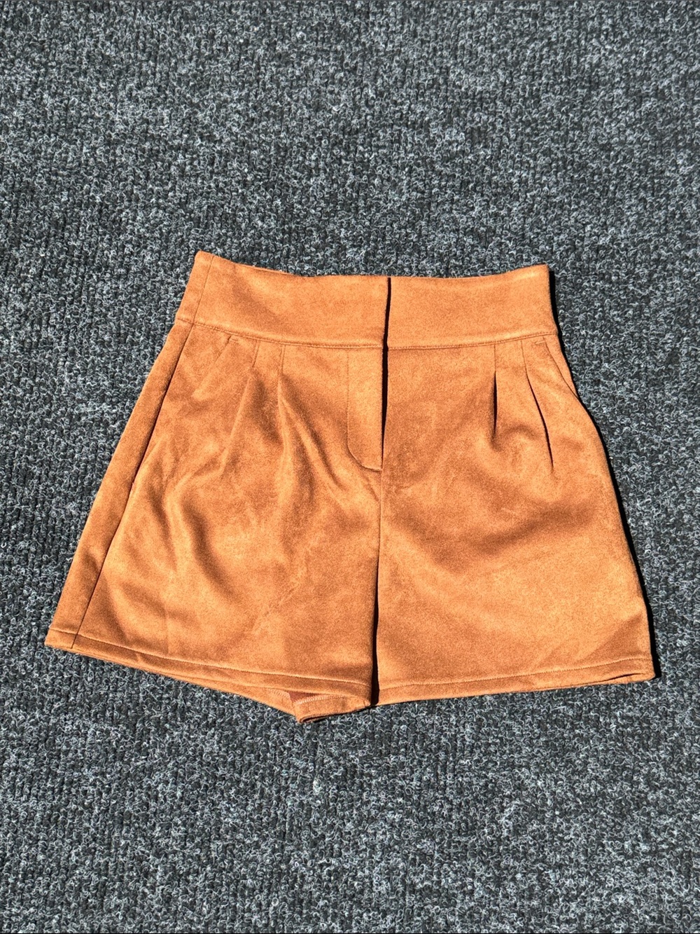 Express High Waisted Pleated Faux Suede Shorts